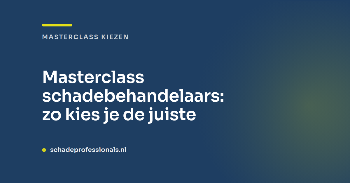 masterclass schadebehandelaars: zo kies je