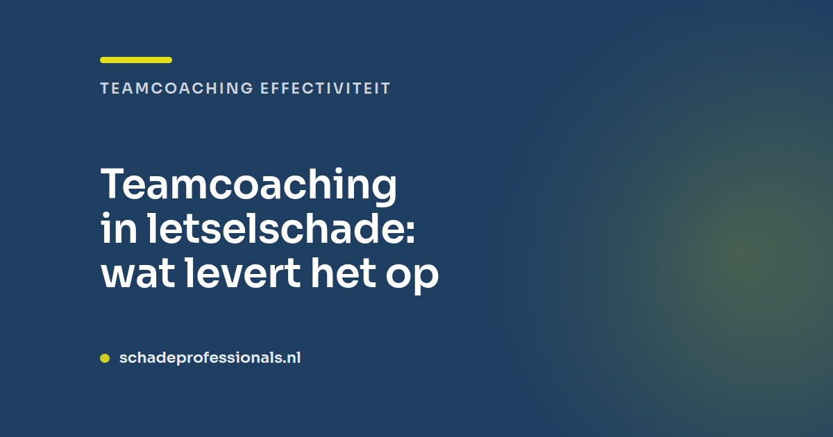 Teamcoaching in letselschade: wat levert het op